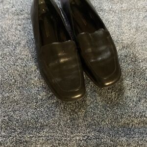 Black Women's Leather Loafers; sold by Nordstrom. Made in Italy.